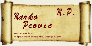 Marko Peović vizit kartica
